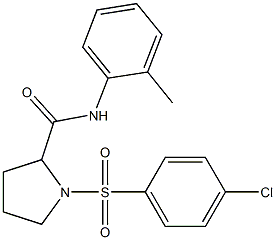 1-[(4-chlorophenyl)sulfonyl]-N-(2-methylphenyl)-2-pyrrolidinecarboxamide 结构式