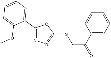 2-{[5-(2-methoxyphenyl)-1,3,4-oxadiazol-2-yl]sulfanyl}-1-phenylethanone 结构式