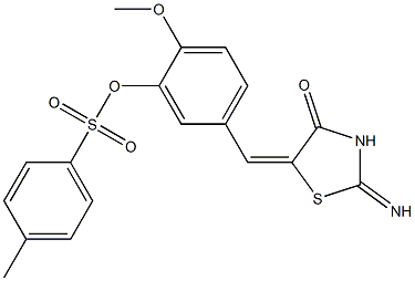 5-[(2-imino-4-oxo-1,3-thiazolidin-5-ylidene)methyl]-2-methoxyphenyl 4-methylbenzenesulfonate 结构式