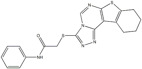 N-phenyl-2-(8,9,10,11-tetrahydro[1]benzothieno[3,2-e][1,2,4]triazolo[4,3-c]pyrimidin-3-ylsulfanyl)acetamide 结构式