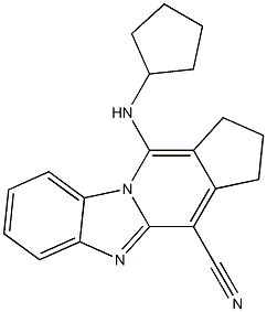 11-(cyclopentylamino)-2,3-dihydro-1H-cyclopenta[4,5]pyrido[1,2-a]benzimidazole-4-carbonitrile 结构式