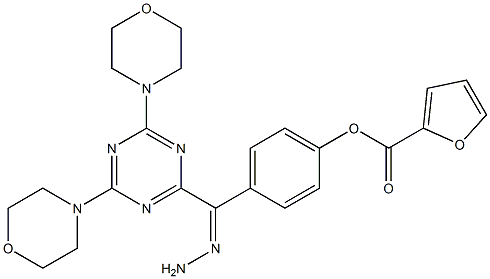 4-{2-[4,6-di(4-morpholinyl)-1,3,5-triazin-2-yl]carbohydrazonoyl}phenyl 2-furoate 结构式