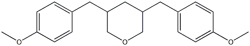 3,5-bis(4-methoxybenzyl)tetrahydro-2H-pyran 结构式