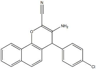 3-amino-4-(4-chlorophenyl)-4H-benzo[h]chromene-2-carbonitrile 结构式