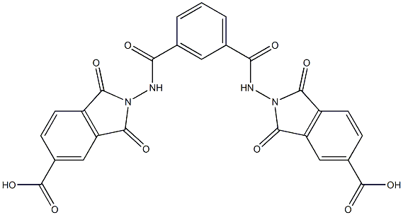 2-[(3-{[(5-carboxy-1,3-dioxo-1,3-dihydro-2H-isoindol-2-yl)amino]carbonyl}benzoyl)amino]-1,3-dioxo-5-isoindolinecarboxylic acid 结构式
