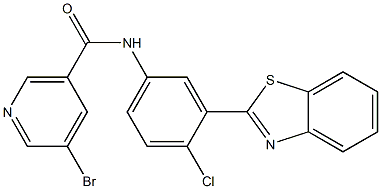 N-[3-(1,3-benzothiazol-2-yl)-4-chlorophenyl]-5-bromonicotinamide 结构式