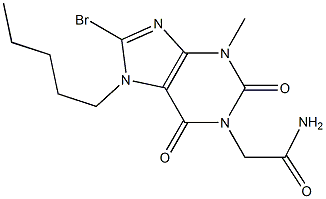 2-(8-bromo-3-methyl-2,6-dioxo-7-pentyl-2,3,6,7-tetrahydro-1H-purin-1-yl)acetamide 结构式