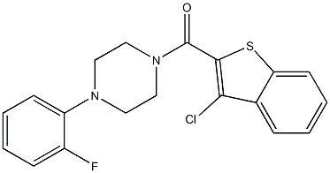 1-[(3-chloro-1-benzothien-2-yl)carbonyl]-4-(2-fluorophenyl)piperazine 结构式