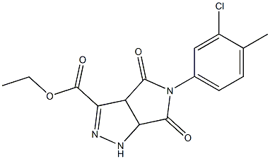 ethyl 5-(3-chloro-4-methylphenyl)-4,6-dioxo-1,3a,4,5,6,6a-hexahydropyrrolo[3,4-c]pyrazole-3-carboxylate 结构式