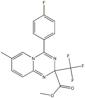 methyl 4-(4-fluorophenyl)-7-methyl-2-(trifluoromethyl)-2H-pyrido[1,2-a][1,3,5]triazine-2-carboxylate 结构式