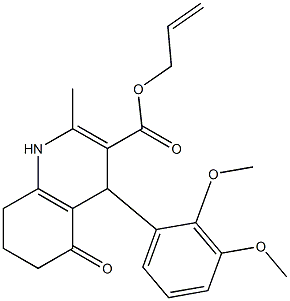 allyl 4-(2,3-dimethoxyphenyl)-2-methyl-5-oxo-1,4,5,6,7,8-hexahydro-3-quinolinecarboxylate 结构式