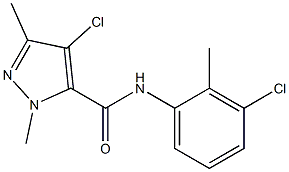 4-chloro-N-(3-chloro-2-methylphenyl)-1,3-dimethyl-1H-pyrazole-5-carboxamide 结构式