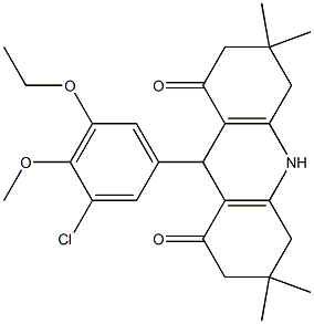 9-(3-chloro-5-ethoxy-4-methoxyphenyl)-3,3,6,6-tetramethyl-3,4,6,7,9,10-hexahydro-1,8(2H,5H)-acridinedione 结构式