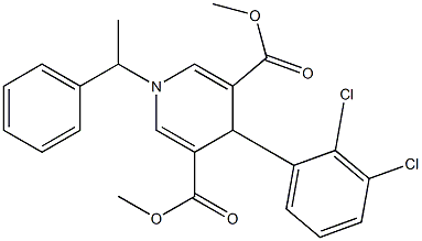 dimethyl 4-(2,3-dichlorophenyl)-1-(1-phenylethyl)-1,4-dihydro-3,5-pyridinedicarboxylate 结构式