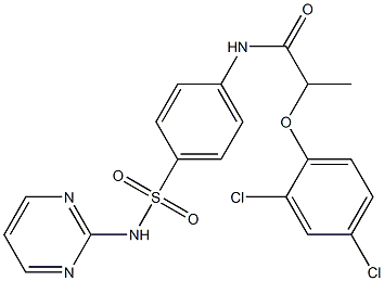 2-(2,4-dichlorophenoxy)-N-{4-[(2-pyrimidinylamino)sulfonyl]phenyl}propanamide 结构式