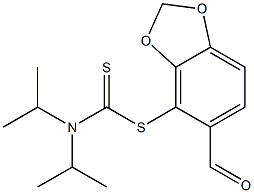 5-formyl-1,3-benzodioxol-4-yl diisopropyldithiocarbamate 结构式