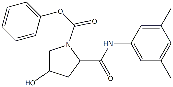 phenyl 2-[(3,5-dimethylanilino)carbonyl]-4-hydroxy-1-pyrrolidinecarboxylate 结构式