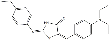 5-[4-(diethylamino)benzylidene]-2-[(4-ethylphenyl)imino]-1,3-thiazolidin-4-one 结构式