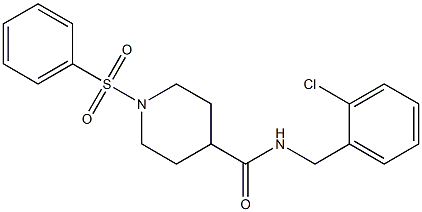 N-(2-chlorobenzyl)-1-(phenylsulfonyl)-4-piperidinecarboxamide 结构式