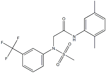 N-(2,5-dimethylphenyl)-2-[(methylsulfonyl)-3-(trifluoromethyl)anilino]acetamide 结构式