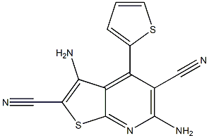 3,6-diamino-4-(2-thienyl)thieno[2,3-b]pyridine-2,5-dicarbonitrile 结构式