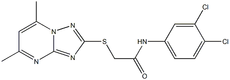 N-(3,4-dichlorophenyl)-2-[(5,7-dimethyl[1,2,4]triazolo[1,5-a]pyrimidin-2-yl)sulfanyl]acetamide 结构式