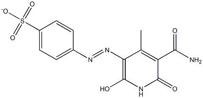 4-{[5-(aminocarbonyl)-2-hydroxy-4-methyl-6-oxo-1,6-dihydro-3-pyridinyl]diazenyl}benzenesulfonate 结构式