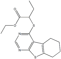 ethyl 2-(5,6,7,8-tetrahydro[1]benzothieno[2,3-d]pyrimidin-4-ylsulfanyl)butanoate 结构式