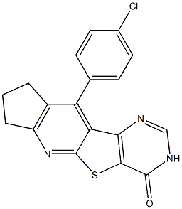 10-(4-chlorophenyl)-8,9-dihydro-3H-cyclopenta[5',6']pyrido[3',2':4,5]thieno[3,2-d]pyrimidin-4(7H)-one 结构式