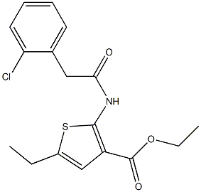 ethyl 2-{[(2-chlorophenyl)acetyl]amino}-5-ethyl-3-thiophenecarboxylate 结构式