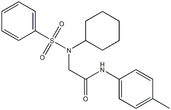 2-[cyclohexyl(phenylsulfonyl)amino]-N-(4-methylphenyl)acetamide 结构式
