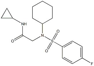 2-{cyclohexyl[(4-fluorophenyl)sulfonyl]amino}-N-cyclopropylacetamide 结构式