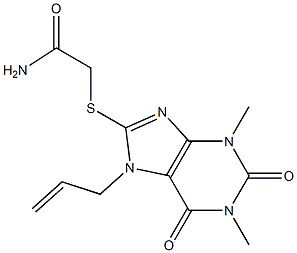 2-[(7-allyl-1,3-dimethyl-2,6-dioxo-2,3,6,7-tetrahydro-1H-purin-8-yl)thio]acetamide 结构式