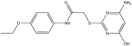 2-[(4-amino-6-hydroxypyrimidin-2-yl)sulfanyl]-N-[4-(ethyloxy)phenyl]acetamide 结构式