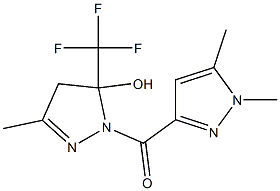 1-[(1,5-dimethyl-1H-pyrazol-3-yl)carbonyl]-3-methyl-5-(trifluoromethyl)-4,5-dihydro-1H-pyrazol-5-ol 结构式