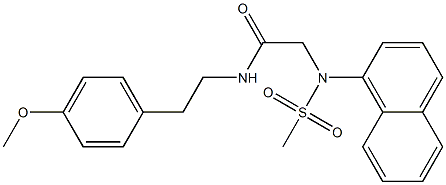 N-[2-(4-methoxyphenyl)ethyl]-2-[(methylsulfonyl)(1-naphthyl)amino]acetamide 结构式