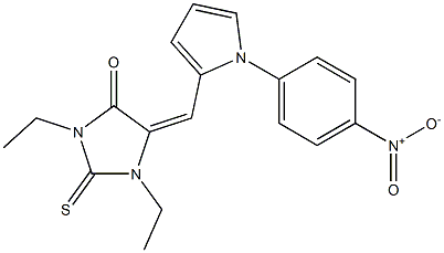 1,3-diethyl-5-[(1-{4-nitrophenyl}-1H-pyrrol-2-yl)methylene]-2-thioxo-4-imidazolidinone 结构式