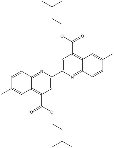 diisopentyl 6,6'-dimethyl-2,2'-biquinoline-4,4'-dicarboxylate 结构式