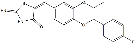 5-{3-ethoxy-4-[(4-fluorobenzyl)oxy]benzylidene}-2-imino-1,3-thiazolidin-4-one 结构式