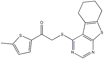 1-(5-methyl-2-thienyl)-2-(5,6,7,8-tetrahydro[1]benzothieno[2,3-d]pyrimidin-4-ylsulfanyl)ethanone 结构式