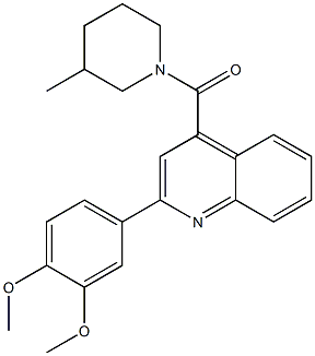 2-(3,4-dimethoxyphenyl)-4-[(3-methyl-1-piperidinyl)carbonyl]quinoline 结构式