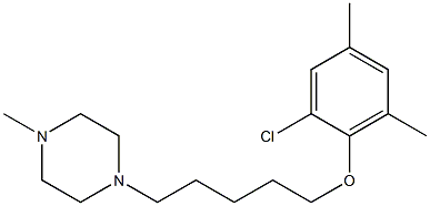 2-chloro-4,6-dimethylphenyl 5-(4-methyl-1-piperazinyl)pentyl ether 结构式