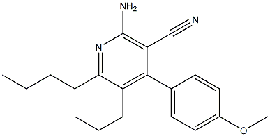 2-amino-6-butyl-4-(4-methoxyphenyl)-5-propylnicotinonitrile 结构式