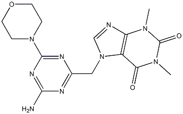 7-{[4-amino-6-(4-morpholinyl)-1,3,5-triazin-2-yl]methyl}-1,3-dimethyl-3,7-dihydro-1H-purine-2,6-dione 结构式