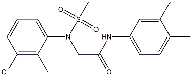 2-[3-chloro-2-methyl(methylsulfonyl)anilino]-N-(3,4-dimethylphenyl)acetamide 结构式