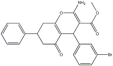 methyl 2-amino-4-(3-bromophenyl)-5-oxo-7-phenyl-5,6,7,8-tetrahydro-4H-chromene-3-carboxylate 结构式