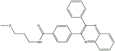 N-(3-methoxypropyl)-4-(3-phenyl-2-quinoxalinyl)benzamide 结构式