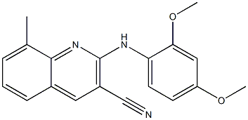 2-(2,4-dimethoxyanilino)-8-methyl-3-quinolinecarbonitrile 结构式