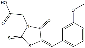 [5-(3-methoxybenzylidene)-4-oxo-2-thioxo-1,3-thiazolidin-3-yl]acetic acid 结构式