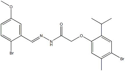 2-(4-bromo-2-isopropyl-5-methylphenoxy)-N'-(2-bromo-5-methoxybenzylidene)acetohydrazide 结构式